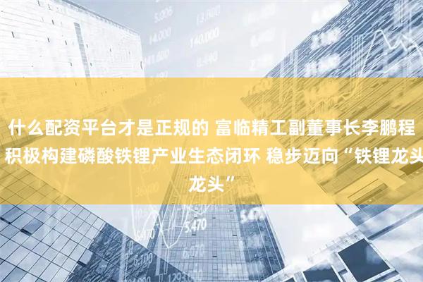什么配资平台才是正规的 富临精工副董事长李鹏程：积极构建磷酸铁锂产业生态闭环 稳步迈向“铁锂龙头”